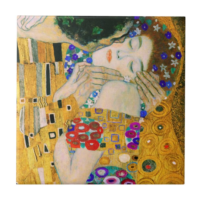 Der Kuss von Gustav Klimt Fliese (Vorderseite)