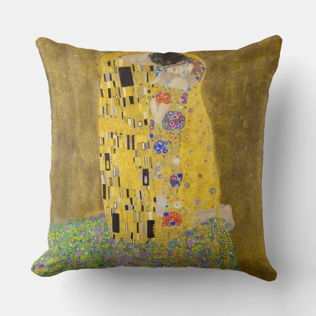 Der Kuss von Gustav Klimt Kissen (Vorderseite)