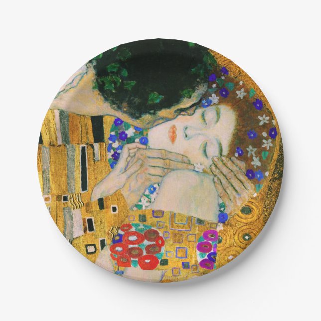 Der Kuss von Gustav Klimt Pappteller (Vorderseite)