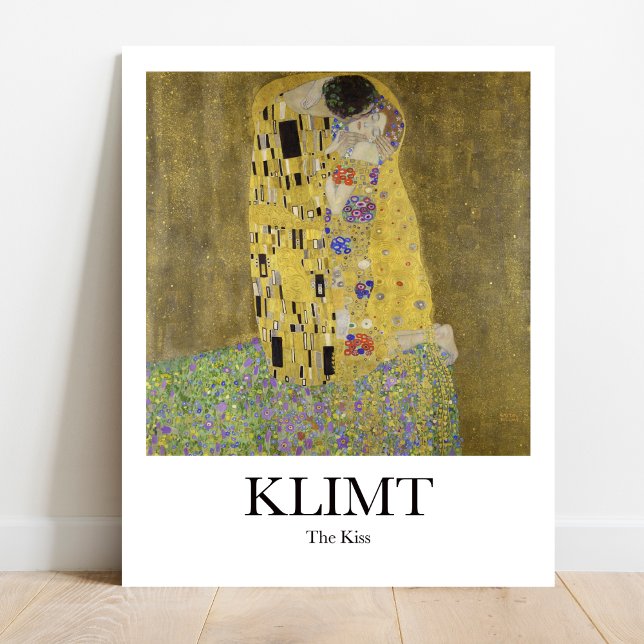 Der Kuss von Gustav Klimt Poster (Klimt's Iconic Kiss: Love & Gold Await. High-quality art poster)