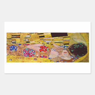 Der Kuss von Gustav Klimt Rechteckiger Aufkleber
