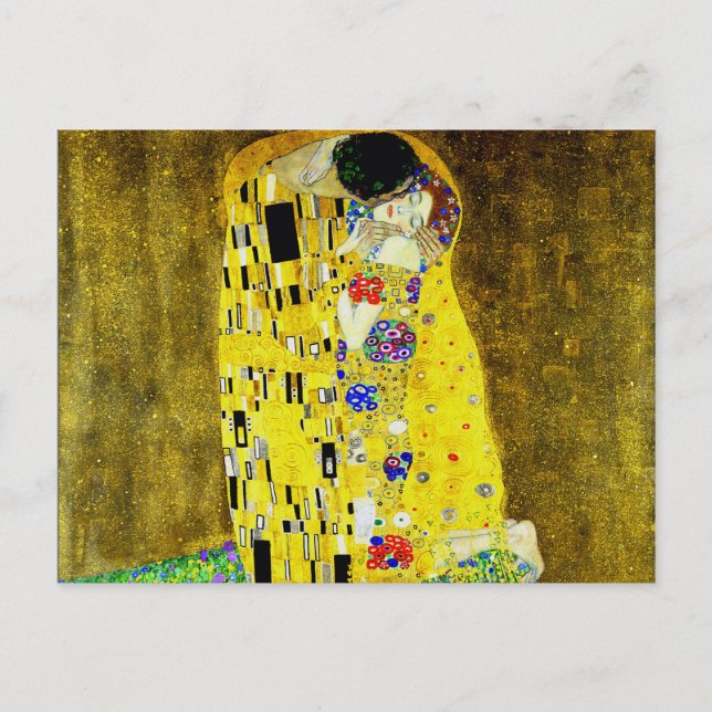 Der Kuss von Gustav Klimt, symbolischer Maler, Kun Postkarte (Vorderseite)
