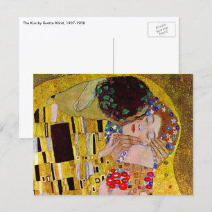 Der Kuss von Gustav Klimt, Vintage Art Nouveau Postkarte