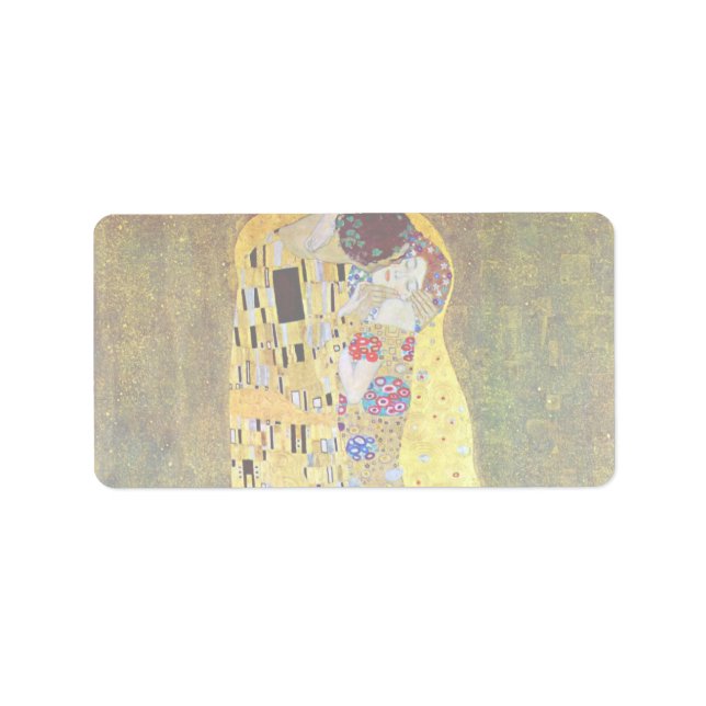 Der Kuss von Gustav Klimt, Vintager Jugendstil Adressaufkleber (Vorne)