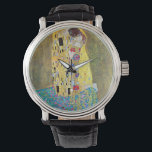 Der Kuss von Gustav Klimt, Vintager Jugendstil Armbanduhr<br><div class="desc">Der Kuss (Der Kuss) (1907/08) von Gustav Klimt ist wahrscheinlich sein berühmtestes Werk. Klimt begann seine Arbeit im Jahre 1907 und ist der Höhepunkt seiner so genannten Goldenen Periode. Der Kiss ist ein Vintages Viktorianisches Era-Symbolismus, das eine Liebe und Romantik mit einem romantischen Paar in verschiedenen Goldtönen, Symbolen und Mustern...</div>