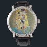 Der Kuss von Gustav Klimt, Vintager Jugendstil Armbanduhr<br><div class="desc">Der Kuss (Der Kuss) (1907/08) von Gustav Klimt ist wahrscheinlich sein berühmtestes Werk. Klimt begann seine Arbeit im Jahre 1907 und ist der Höhepunkt seiner so genannten Goldenen Periode. Der Kiss ist ein Vintages Viktorianisches Era-Symbolismus, das eine Liebe und Romantik mit einem romantischen Paar in verschiedenen Goldtönen, Symbolen und Mustern...</div>