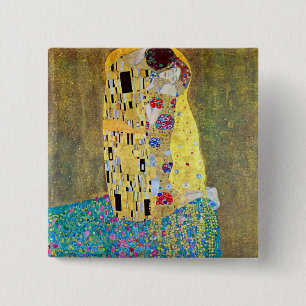 Der Kuss von Gustav Klimt, Vintager Jugendstil Button