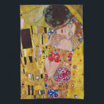 Der Kuss von Gustav Klimt, Vintager Jugendstil Küchentuch<br><div class="desc">Das ultimative Gemälde der Liebe, ein wunderschönes Design zum Valentinstag! Der Kuss (Detail) (1907-1908) von Gustav Klimt ist ein Vintager Viktorianischer Epos-Symbolismus feine Kunst-Liebe und Romantik-Gemälde mit einem romantischen Paar in verschiedenen Goldtönen, Mustern und Symbolen, die einen Kuss vor einem Bronzestand teilen. Über den Künstler: Gustav Klimt (1862-1918) war ein...</div>