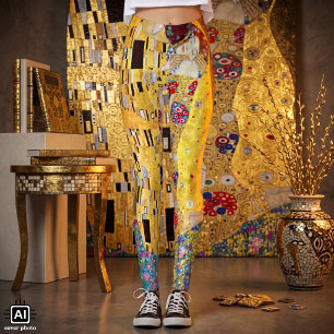 Der Kuss von Gustav Klimt, Vintager Jugendstil Leggings
