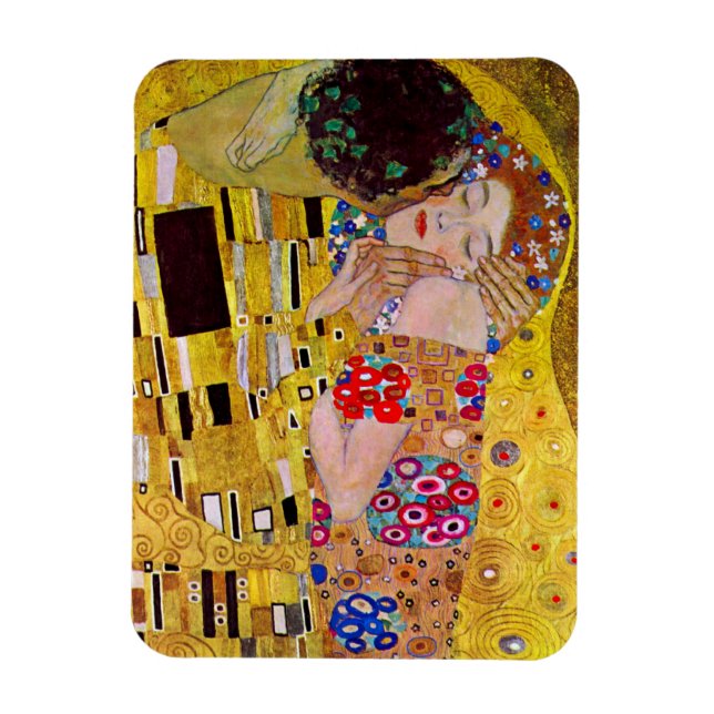 Der Kuss von Gustav Klimt, Vintager Jugendstil Magnet (Vertikal)