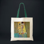 Der Kuss von Gustav Klimt, Vintager Jugendstil Tragetasche<br><div class="desc">Der Kuss (Der Kuss) (1907/08) von Gustav Klimt ist wahrscheinlich sein berühmtestes Werk. Klimt begann seine Arbeit im Jahre 1907 und ist der Höhepunkt seiner so genannten Goldenen Periode. Der Kiss ist ein Vintages Viktorianisches Era-Symbolismus, das eine Liebe und Romantik mit einem romantischen Paar in verschiedenen Goldtönen, Symbolen und Mustern...</div>