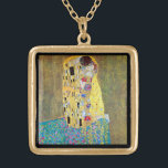 Der Kuss von Gustav Klimt, Vintager Jugendstil Vergoldete Kette<br><div class="desc">Der Kuss (Der Kuss) (1907/08) von Gustav Klimt ist wahrscheinlich sein berühmtestes Werk. Klimt begann seine Arbeit im Jahre 1907 und ist der Höhepunkt seiner so genannten Goldenen Periode. Der Kiss ist ein Vintages Viktorianisches Era-Symbolismus, das eine Liebe und Romantik mit einem romantischen Paar in verschiedenen Goldtönen, Symbolen und Mustern...</div>