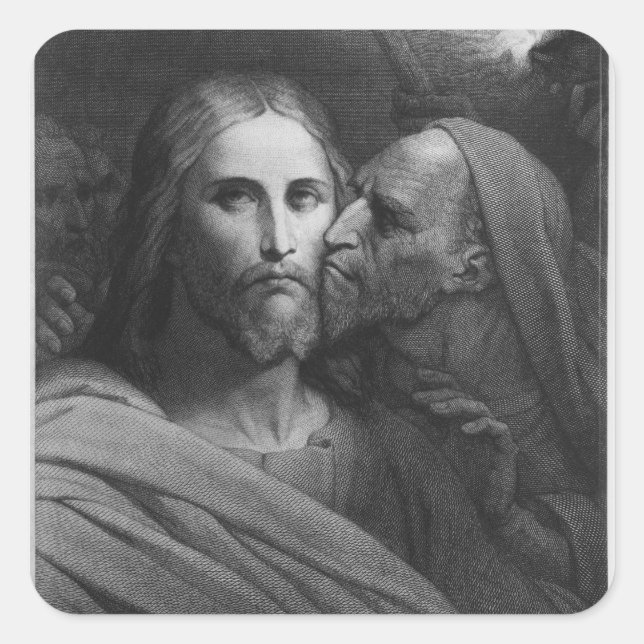 Der Kuss von Judas 2 Quadratischer Aufkleber (Vorderseite)