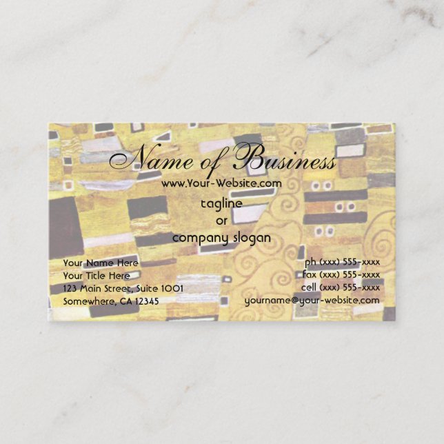Der Kuss von Klimt, Art Nouveau Gold Design Visitenkarte (Vorderseite)