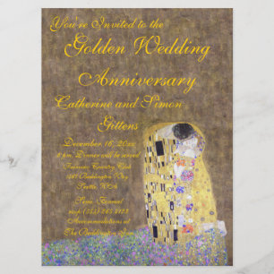 Der Kuss von Klimt Goldene Hochzeitsjubiläums-Einl Einladung
