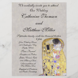 Der Kuss von Klimt Wedding White Gold Jugendstil Einladung
