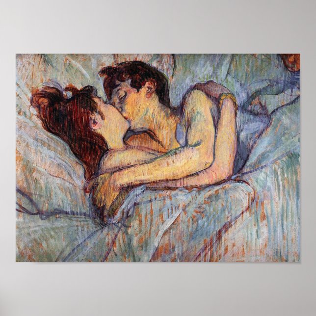 Der Kuss von Toulouse Lautrec Poster (Vorne)