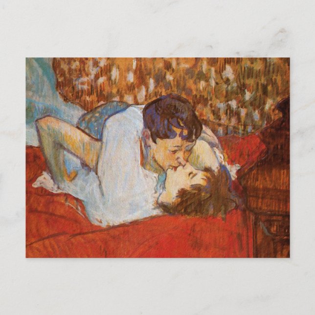 Der Kuss von Toulouse-Lautrec Postkarte (Vorderseite)