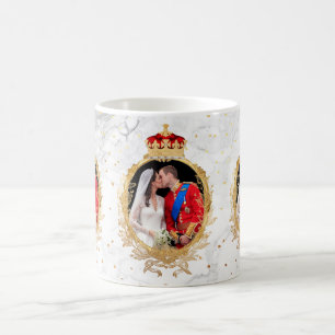der Kuss, Will+Kate königliche Hochzeit+Marmor Kaffeetasse