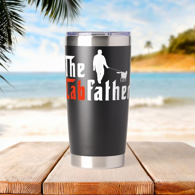 Der Labfather Lustiger Labrador-Vater Thermobecher (Strand (gedreht))