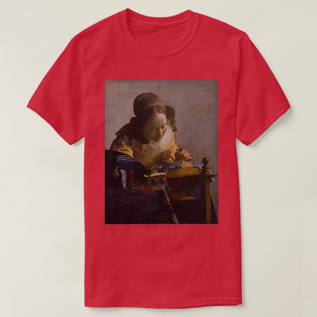 Der Lacemaker 1670 Johannes Vermeer T-Shirt (Design vorne)