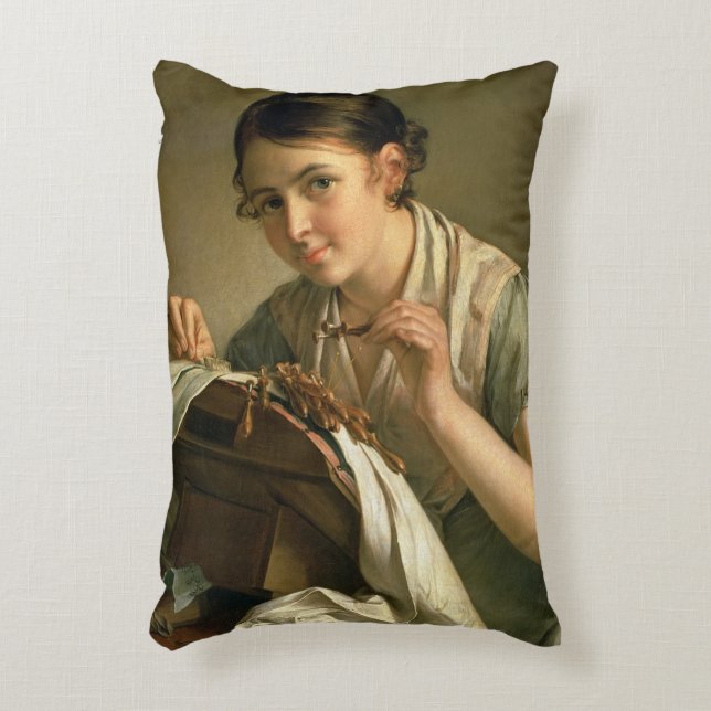 Der Lacemaker, 1823 Zierkissen (Vorderseite(Vertikal))