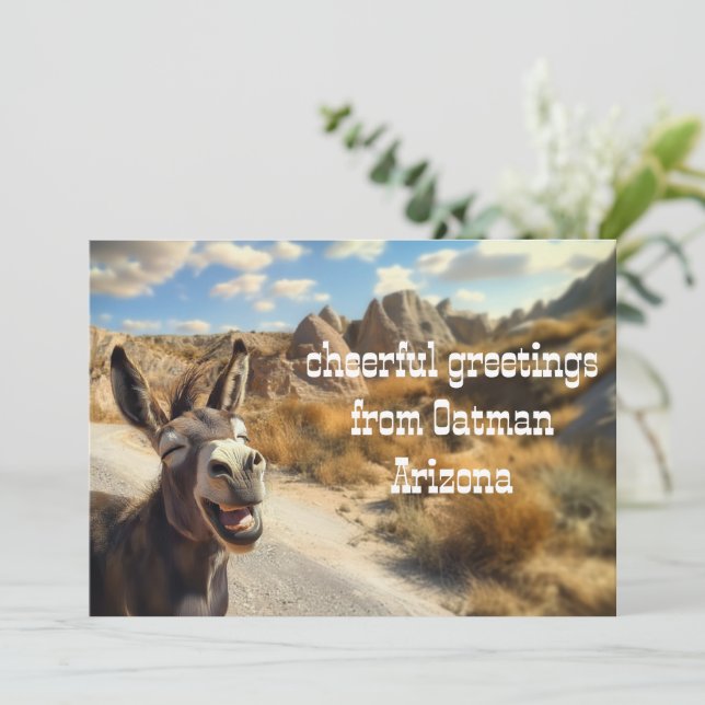 Der lächelnde Esel, Oatman Arizona Einladung (Stehend Vorderseite)