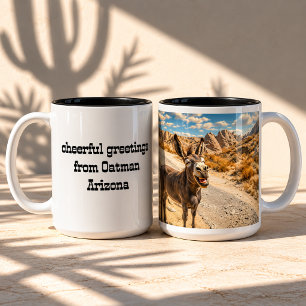 Der lächelnde Esel, Oatman Arizona Zweifarbige Tasse
