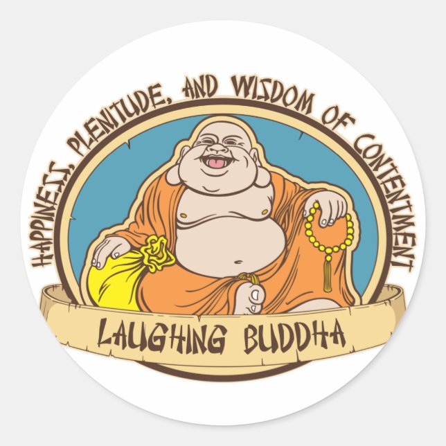 Der lachende Buddha Runder Aufkleber (Vorderseite)
