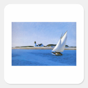 Der lange Leg - Edward Hopper Quadratischer Aufkleber