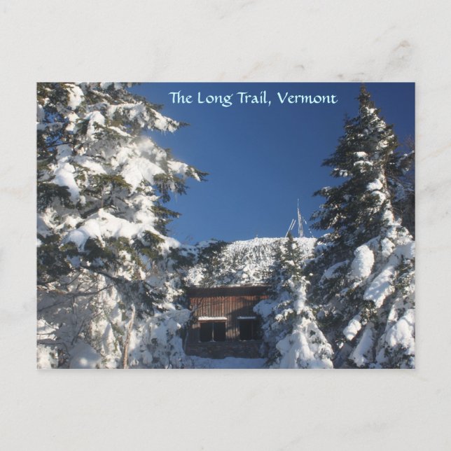 Der lange Weg, Vermont im Winter Postkarte (Vorderseite)