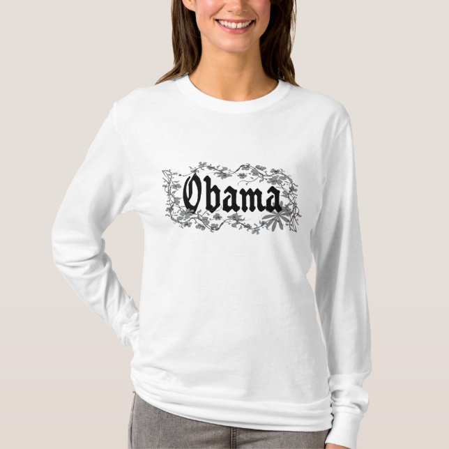 Der langen das gotische BlumenShirt Hülsen-Frauen T-Shirt (Vorderseite)