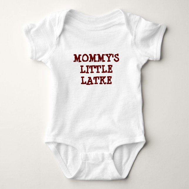 DER LATKE-BABY-KLEINKIND-KLEIDUNG CHANUKKA-MAMA BABY STRAMPLER (Vorderseite)