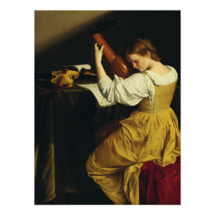 Der Lautenspieler von Orazio Gentileschi Kunst Poster
