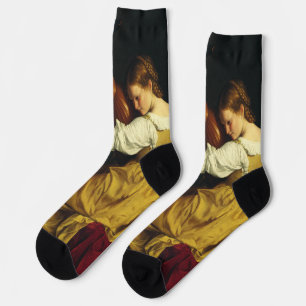 Der Lautenspieler von Orazio Gentileschi Kunst Socken