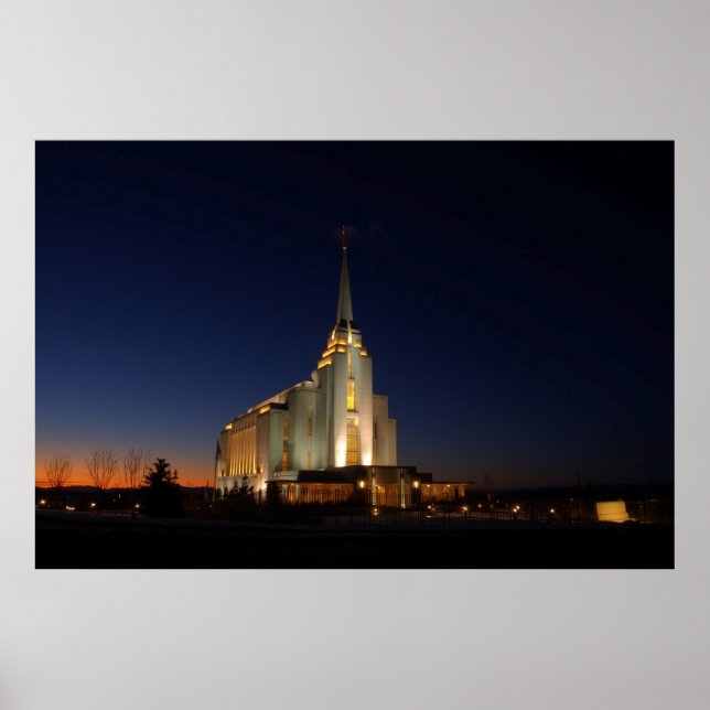 Der LDS-Tempel in Rexburg Poster (Vorne)