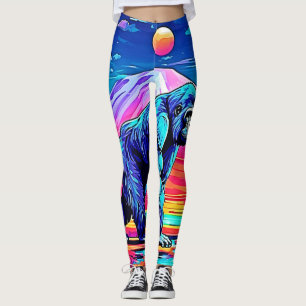 Der lebendige Neon Gorilla in einem surrealen Dsch Leggings