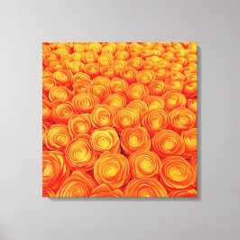 Der lebendige Orange Rose Garden Leinwanddruck