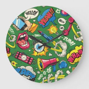 Der lebendige Retro Pop Urban Große Wanduhr