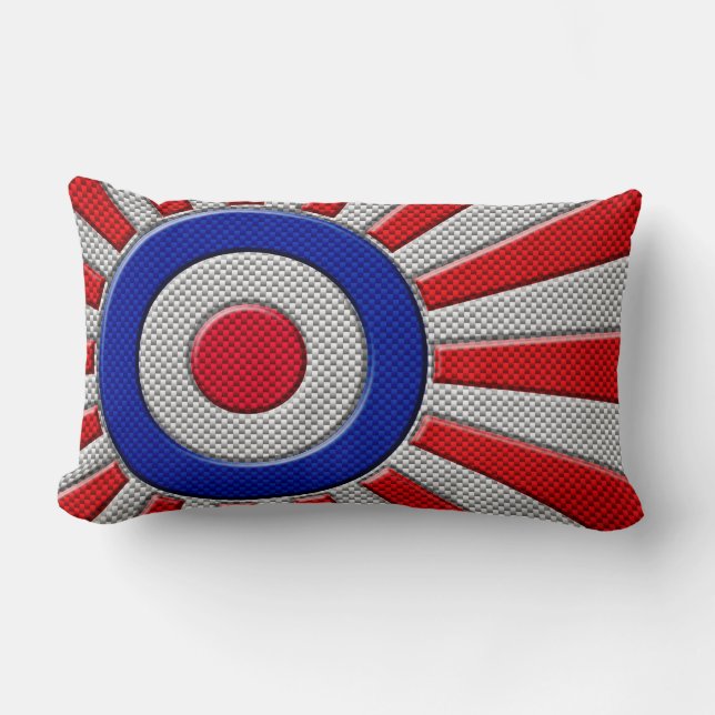Der lebendige Roundel Sunburst Design Carbon Fibre Lendenkissen (Vorderseite)