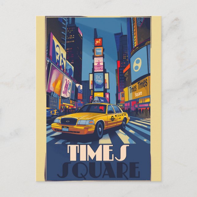 Der lebendige Times Square: NYC Vintag Postkarte (Vorderseite)