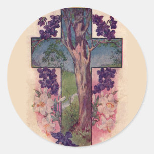 Der Lebensbaum Kreuz Christliche Ostern Aufkleber