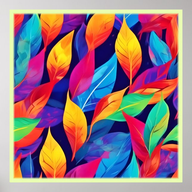 Der lebhafte Herbst hinterlässt Abstrakte Kunst Poster (Vorne)