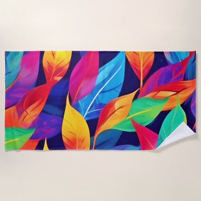 Der lebhafte Herbst hinterlässt Abstrakte Kunst Strandtuch (Vorderseite)