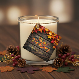 Der lebhafte Herbst hinterlässt den rustikalen Ern Geschenkanhänger