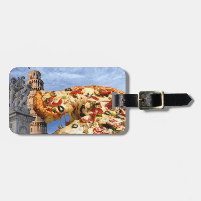 Der lehnende Turm der Pizza (Pisa) Gepäckanhänger (Vorderseite horizontal)