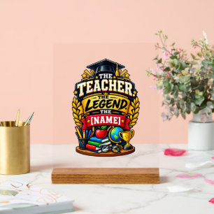Der Lehrer Die Legende Personalisierter Erzieher Acrylschild