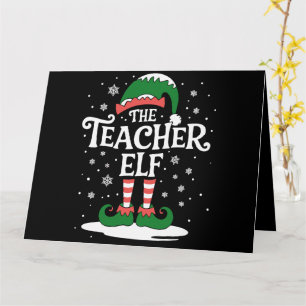 Der Lehrer-Elfen-Christmas-Familien-Matching-Grupp Karte
