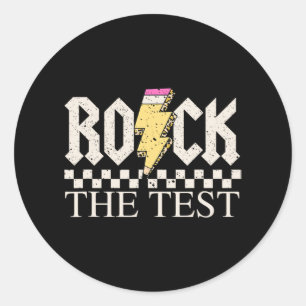 Der Lehrer Motivierend Shirt Rock the Te Runder Aufkleber