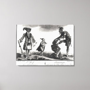 Der Leiter der Savage, die seinen Feind Scalping Leinwanddruck